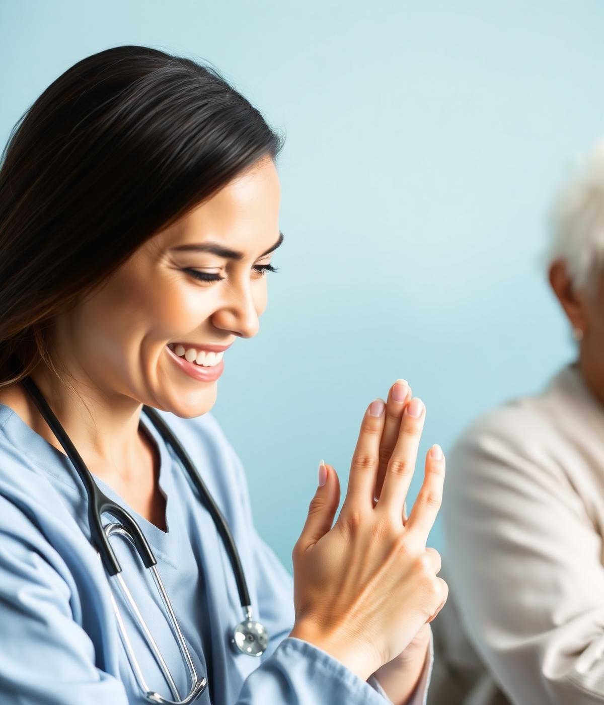 Nurse caring for patient at home